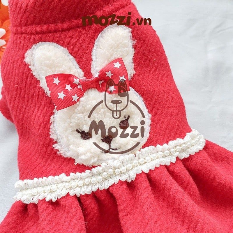 Đàm xòe Noel hình thỏ trắng