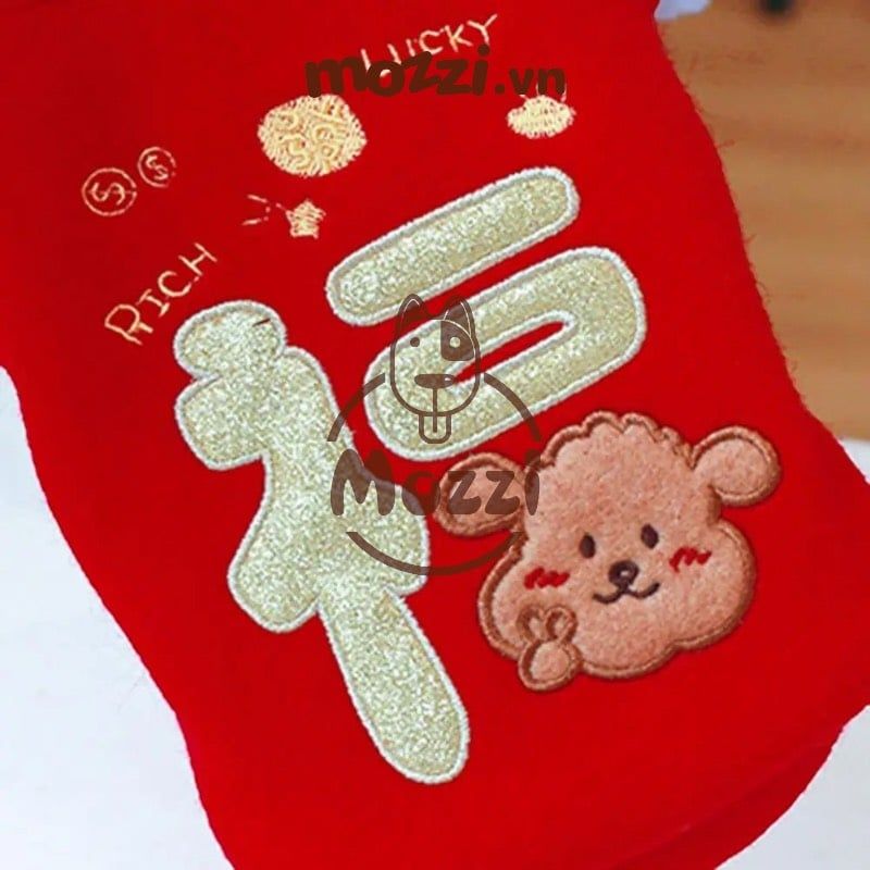 Áo nỉ Tết Rich Lucky chữ vàng