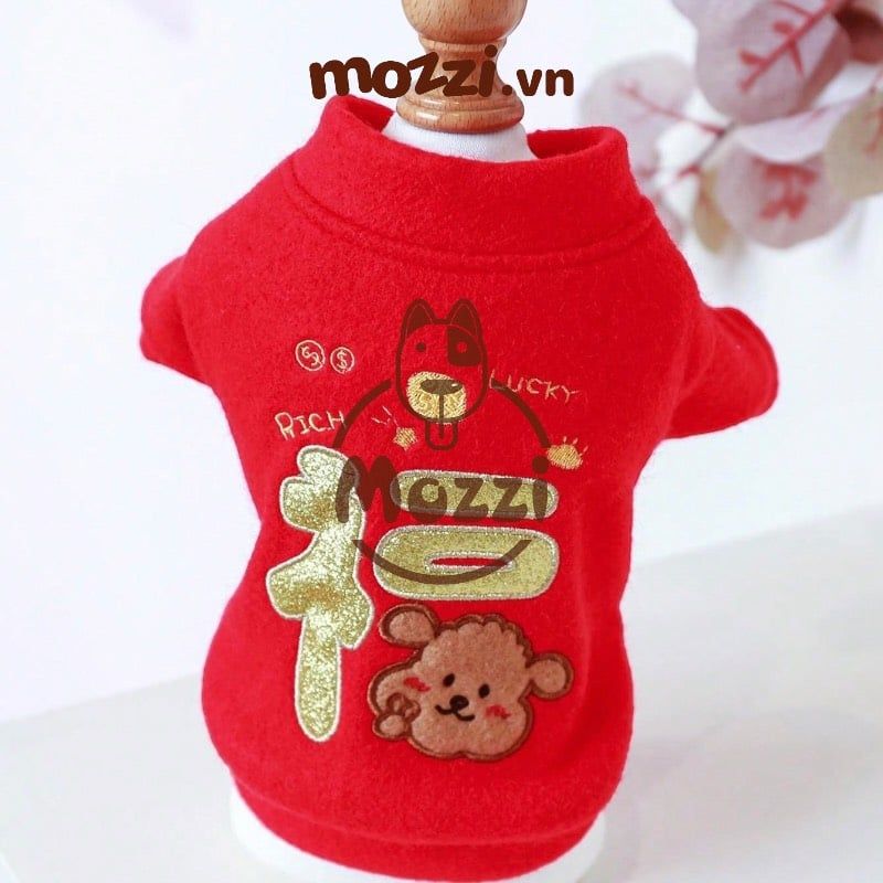 Áo nỉ Tết Rich Lucky chữ vàng