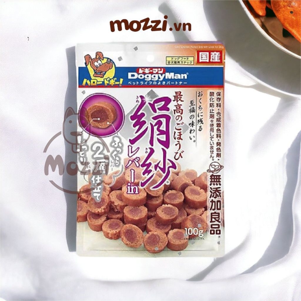 Snack cho chó Viên mềm DoggyMan SAYA vị Gà Bò Gan Rau củ gói 100g