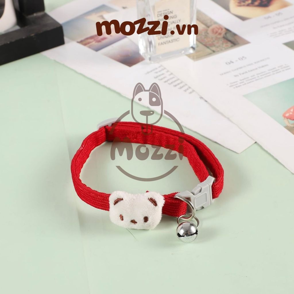 Vòng cổ cotton Gấu trắng nổi