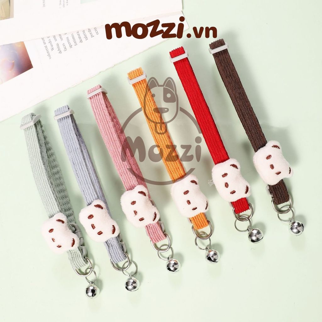 Vòng cổ cotton Gấu trắng nổi