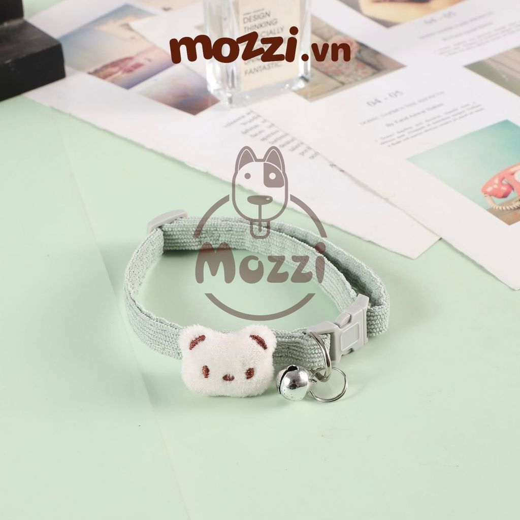 Vòng cổ cotton Gấu trắng nổi