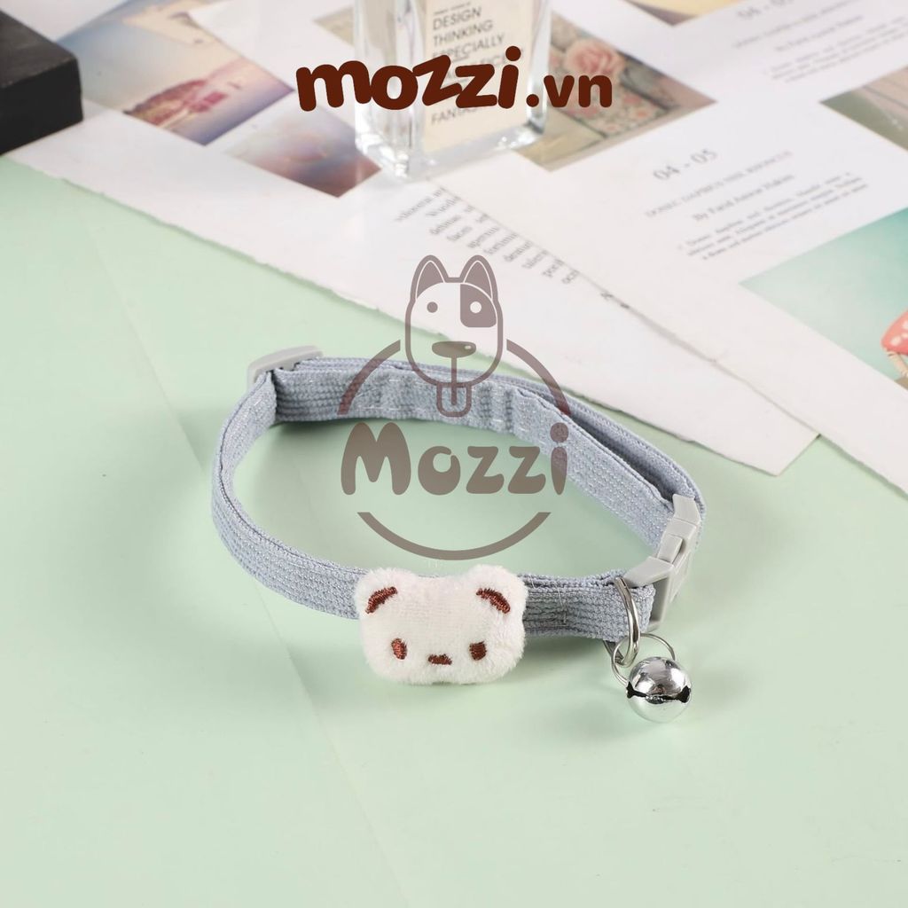 Vòng cổ cotton Gấu trắng nổi