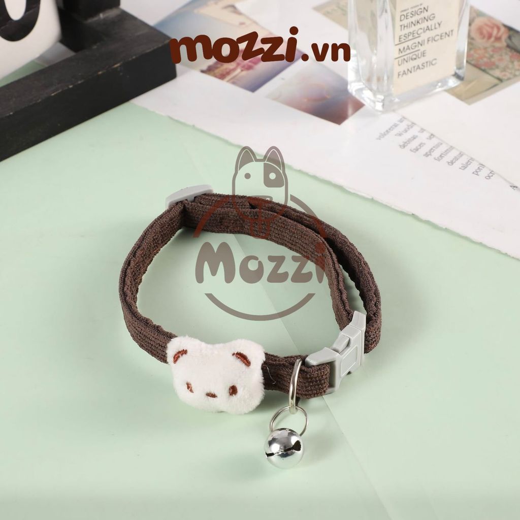 Vòng cổ cotton Gấu trắng nổi