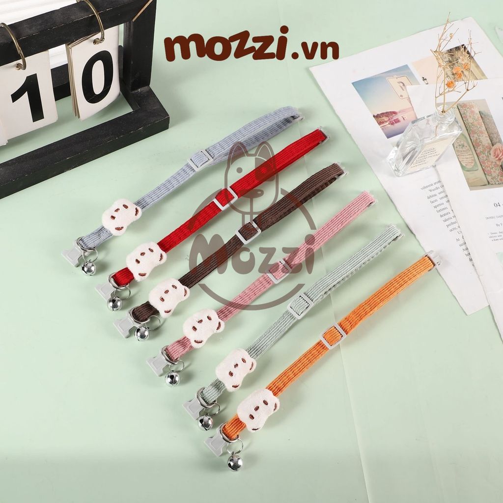 Vòng cổ cotton Gấu trắng nổi