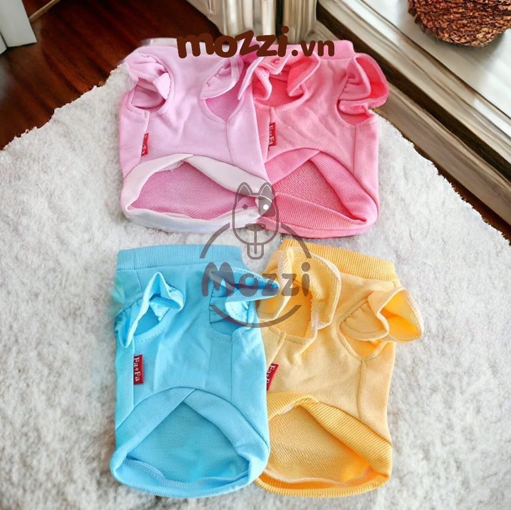 Áo Cổ lọ Tay bèo in hình Petstyle