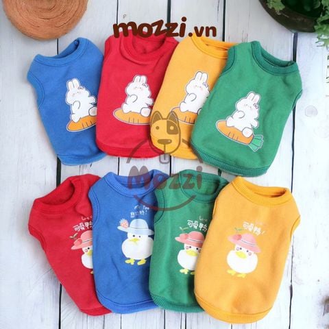 Áo Minisize cổ tay thun in hình Thỏ Vịt
