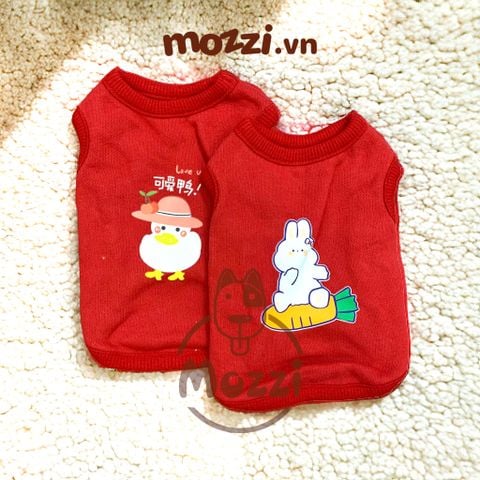 Áo Minisize cổ tay thun in hình Thỏ Vịt