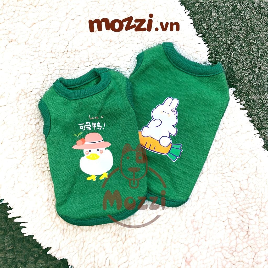 Áo Minisize cổ tay thun in hình Thỏ Vịt