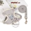 DoHa Dây dắt yếm ngực hình mặt gấu cho chó mèo