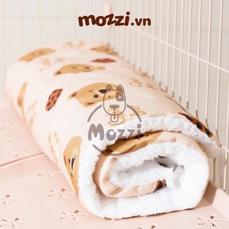 Thảm nệm lót chuồng hình Gấu màu Be