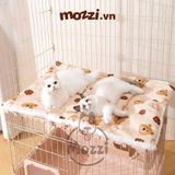  Thảm nệm lót chuồng hình Gấu màu Be 