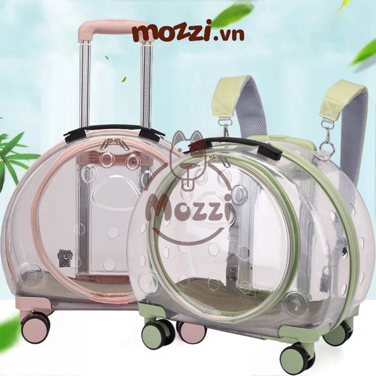 Vali kéo hình bàn chân trong suốt 43x26x40cm cho chó mèo