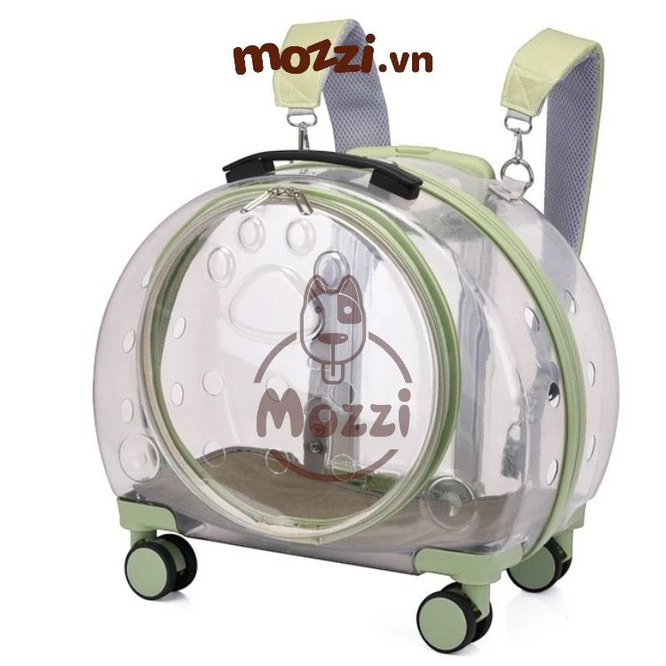 Vali kéo hình bàn chân trong suốt 43x26x40cm cho chó mèo