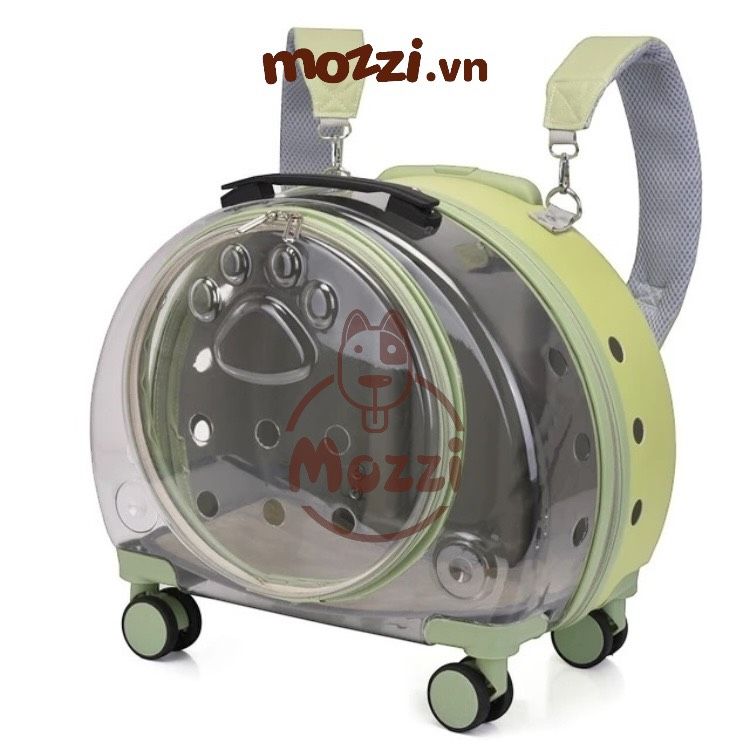 Vali kéo hình bàn chân trong suốt 43x26x40cm cho chó mèo