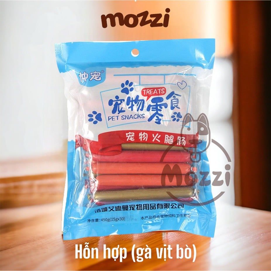 Snack cho chó Xúc xích dinh dưỡng HipiPet Gói 450gr