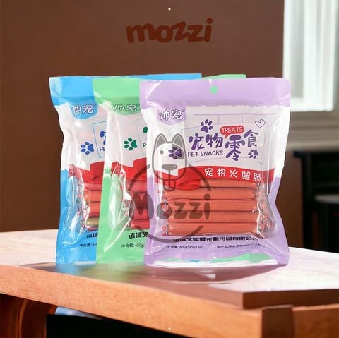  Snack cho chó Xúc xích dinh dưỡng HipiPet Gói 450gr 