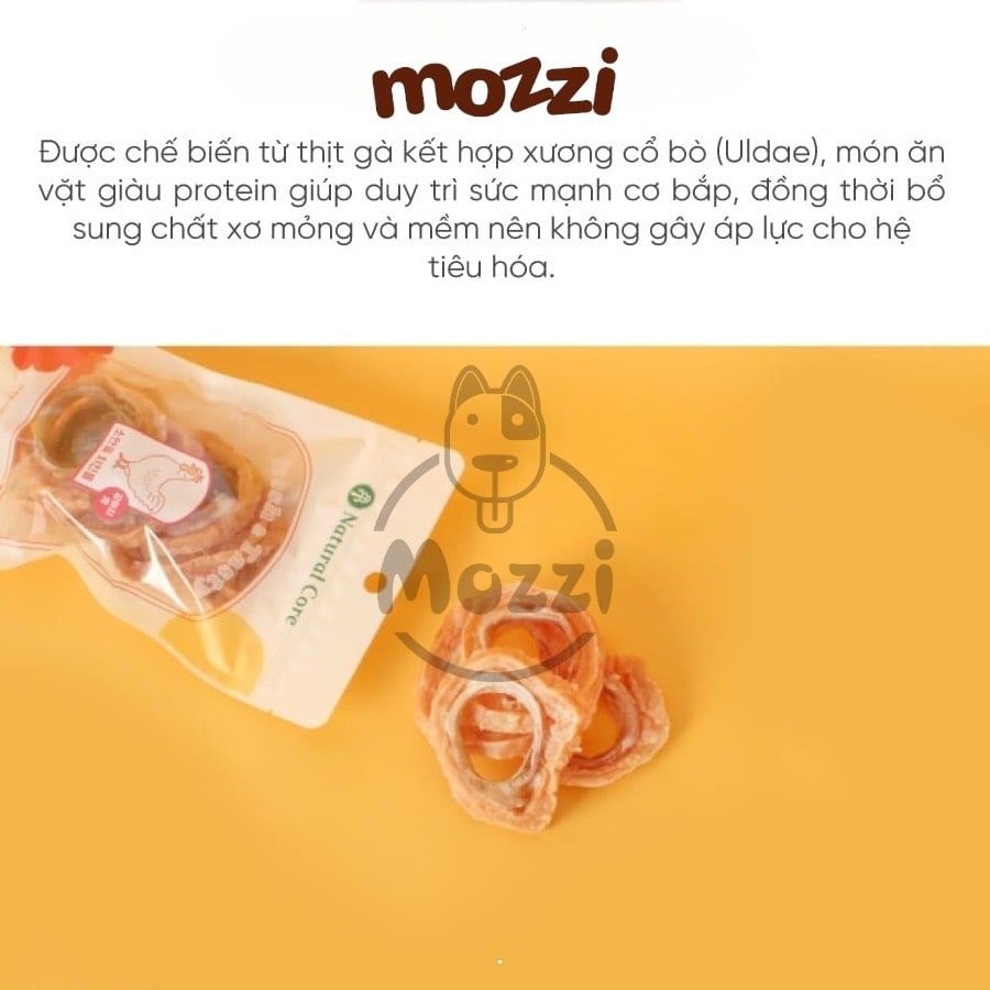 Snack cho chó Thịt gà vịt sấy mềm Natural Core cuộn xương cá sụn da bò