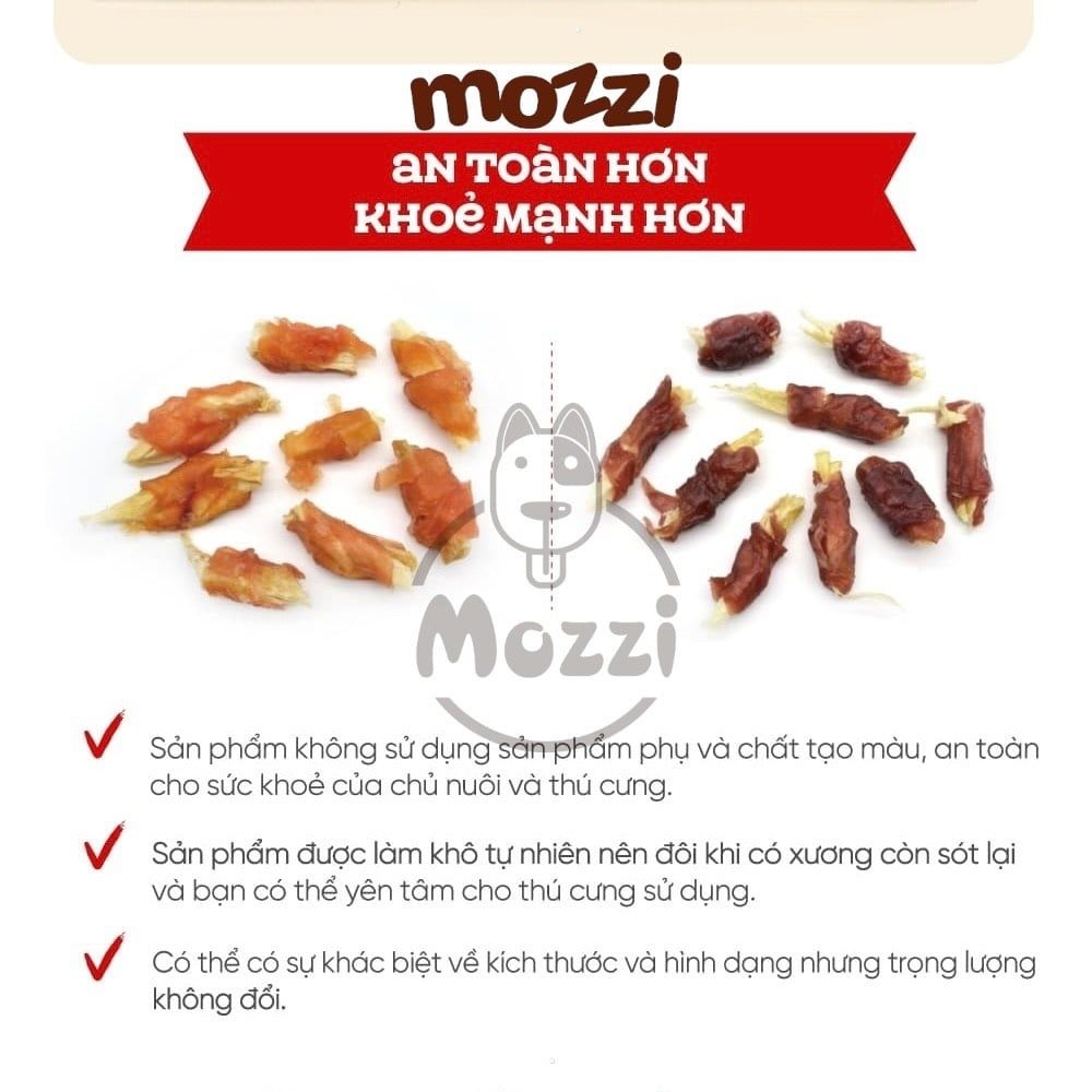 Snack cho chó Thịt gà vịt sấy mềm Natural Core cuộn xương cá sụn da bò