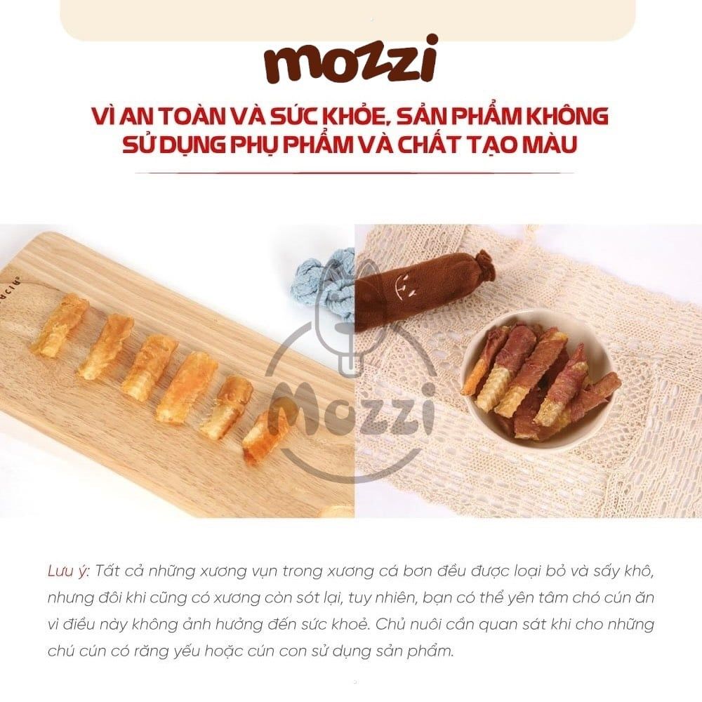 Snack cho chó Thịt gà vịt sấy mềm Natural Core cuộn xương cá sụn da bò