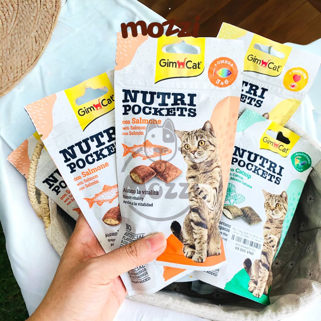 Snack cho mèo Bánh quy giòn GimCat có nhân nhiều vị gói 60gr