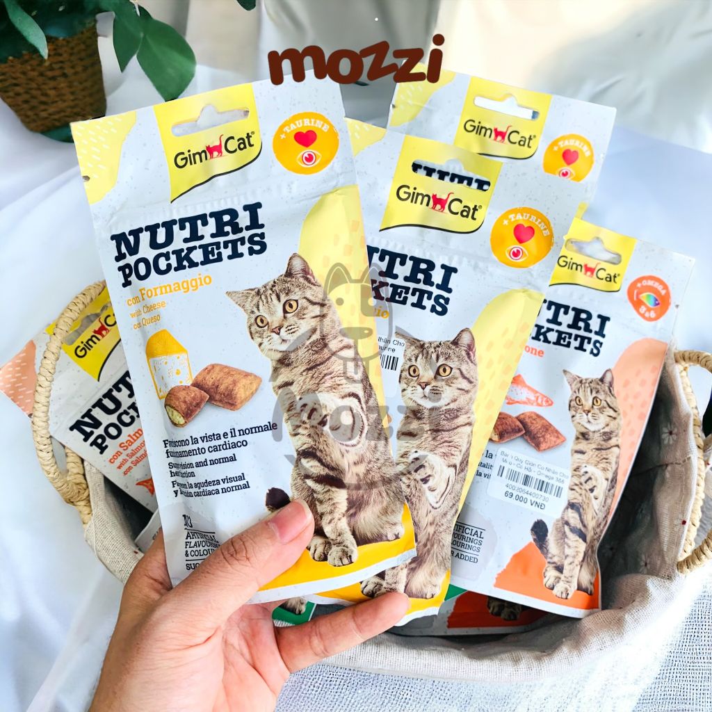 Snack cho mèo Bánh quy giòn GimCat có nhân nhiều vị gói 60gr