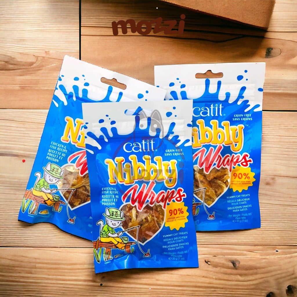 Snack cho mèo Cá và Gà sấy Nibbly Catit Thái Lan