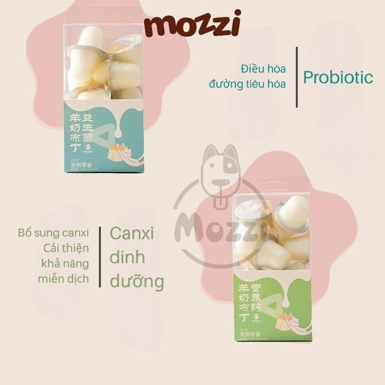Snack cho chó mèo Bánh pudding sữa dê Hipidog QC