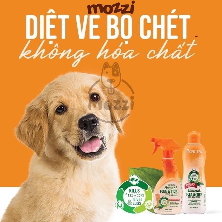Sữa tắm Tropiclean Natural Flea & Tick Tắm ve và bọ chét 592ml cho chó mèo