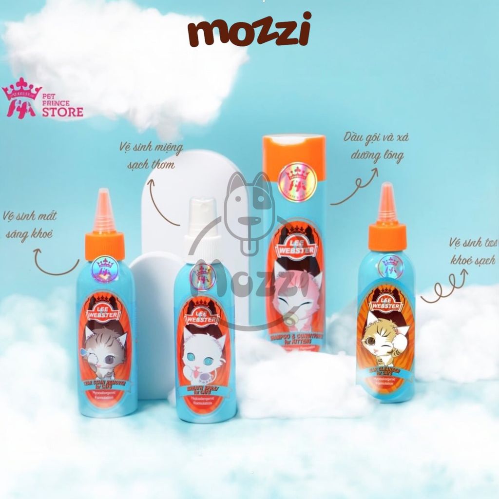 Dung dịch vệ sinh tai Lee&Webster Chai 130ml cho mèo
