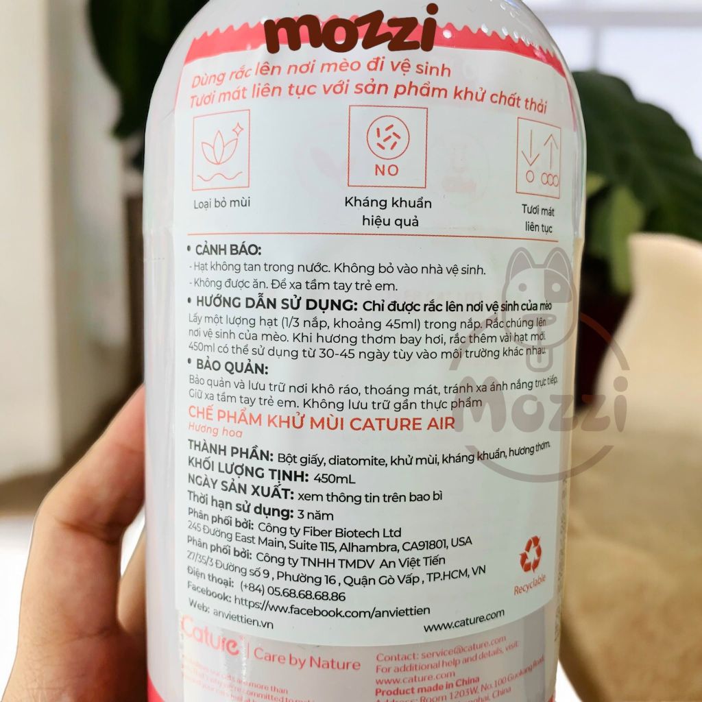 Viên khử mùi cát vệ sinh Cature Fresh Scent Beads cho mèo Chai 450ml