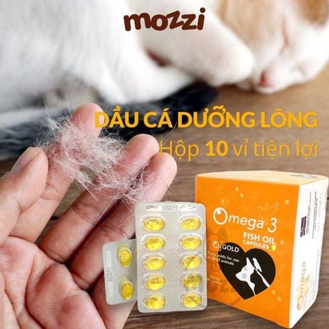  Viên dầu cá dưỡng da lông Omega3 Fish Oil cho chó mèo Hộp 10 vỉ 