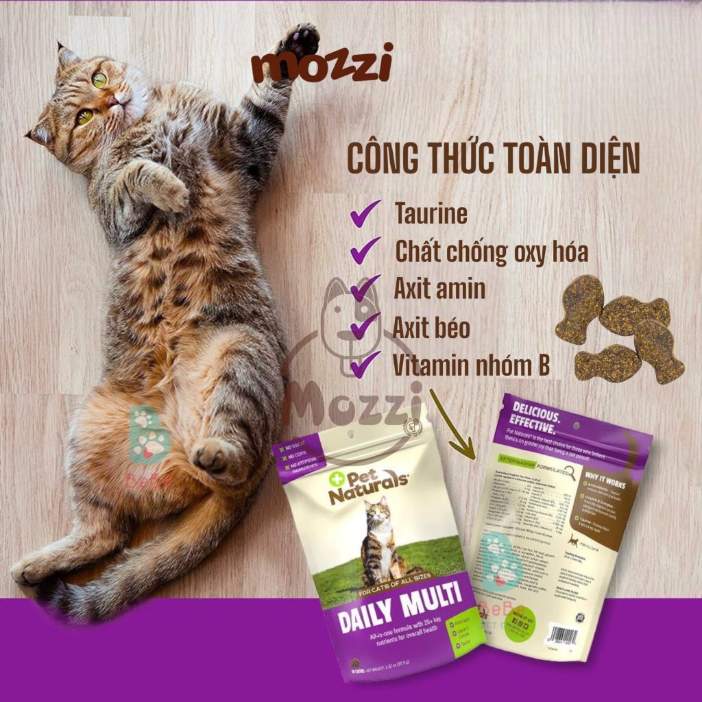 Viên nhai Bổ sung vitamin và khoáng chất Daily Multi Pet Naturals cho chó mèo