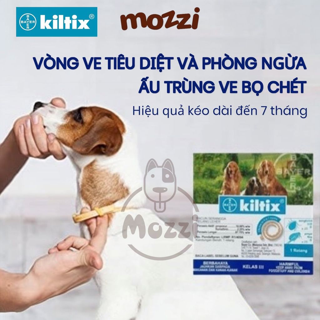 Vòng cổ phòng ngừa ve Kiltix Collar Large Bayer cho chó