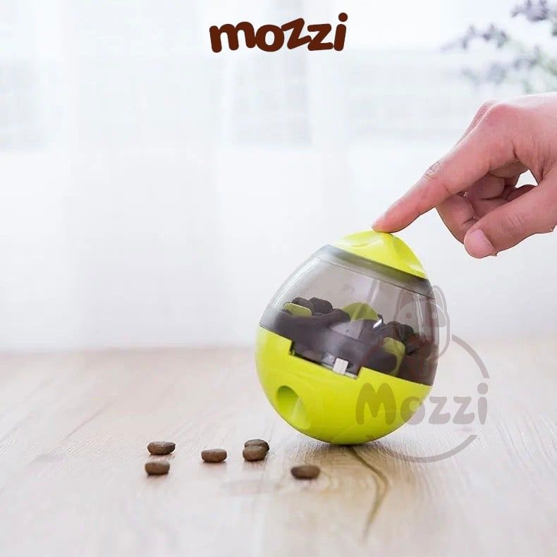 Đồ chơi lật đật rơi hạt thưởng nhả treat hình bầu dục luyện trí thông minh cho chó