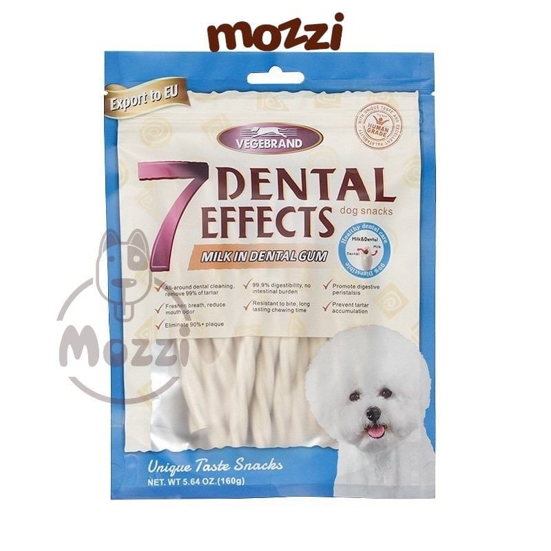 Snack cho chó Xương nhai 7 Dental Effects gặm sạch răng Gói 160g Thái Lan