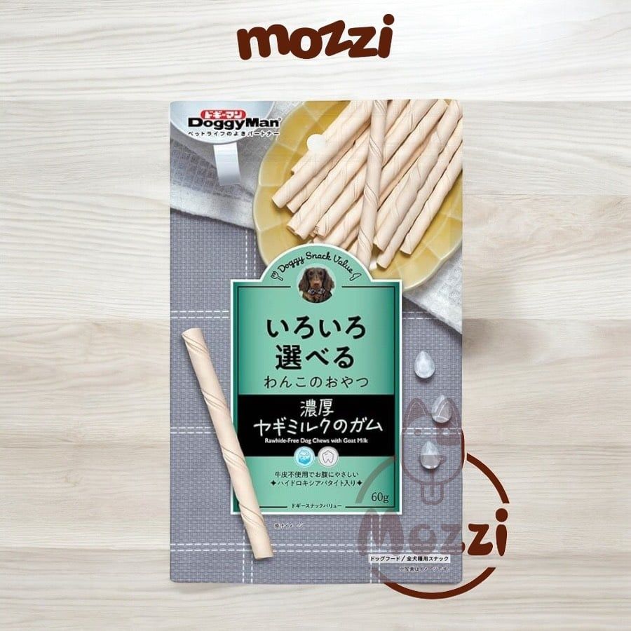 Snack cho chó Que gặm DoggyMan da bò sáp ong xoắn đôi sữa dê sạch răng thơm miệng