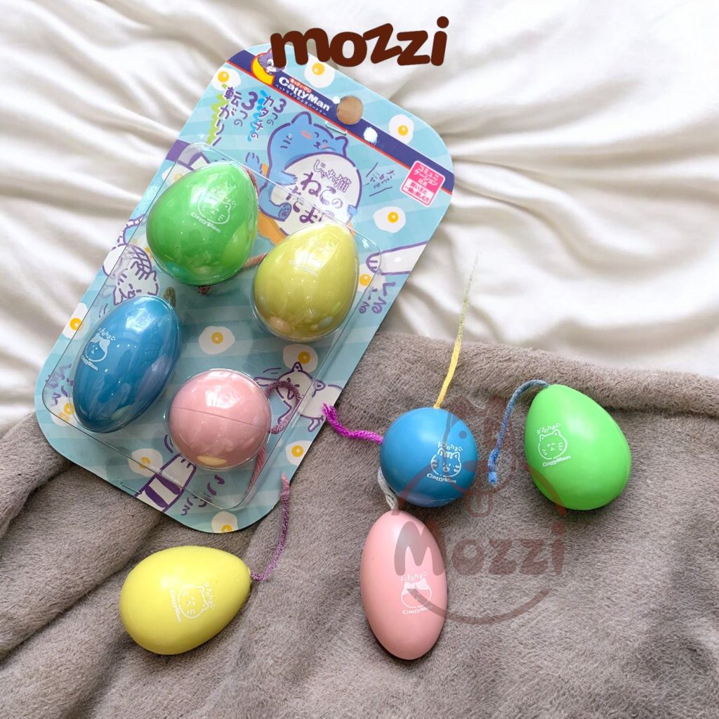 Đồ chơi Trứng nhựa âm thanh lông gà Cattyman cho mèo