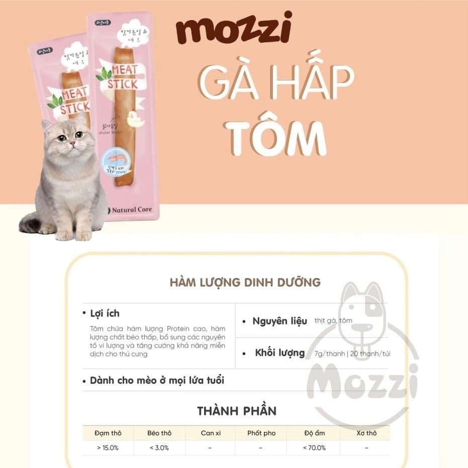 Snack cho chó mèo Gà hấp Tôm Cá tuyết Natural Core