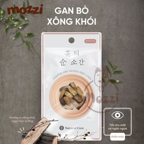  Snack cho chó Gan bò xông khói Natural Core Gói 45gr 