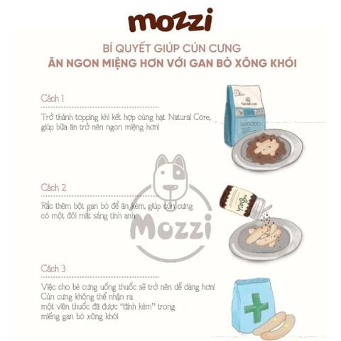  Snack cho chó Gan bò xông khói Natural Core Gói 45gr 