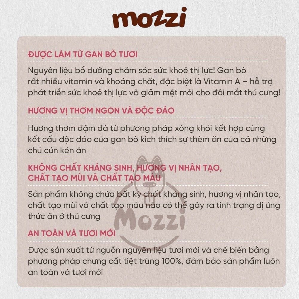 Snack cho chó Gan bò xông khói Natural Core Gói 45gr