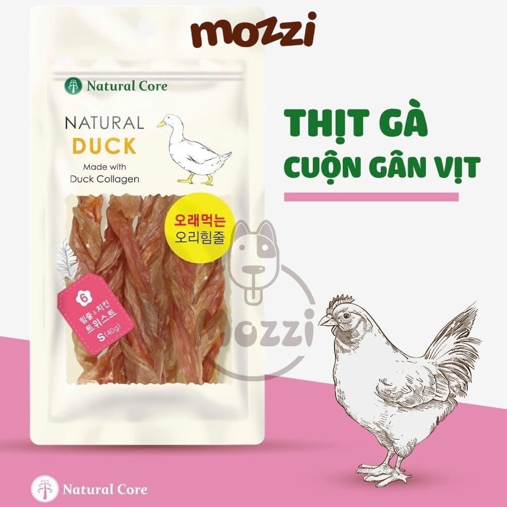 Snack cho chó Thịt cuộn gân vịt Natural Core