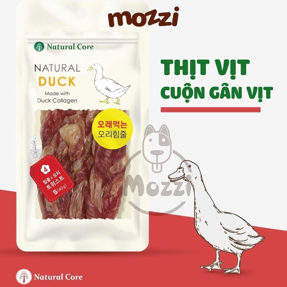 Snack cho chó Thịt cuộn gân vịt Natural Core