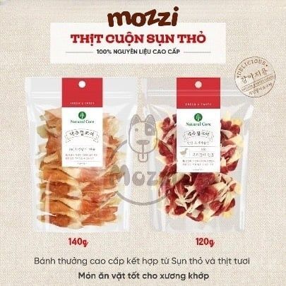 Snack cho chó Natural Core Thịt cuộn sụn tai thỏ