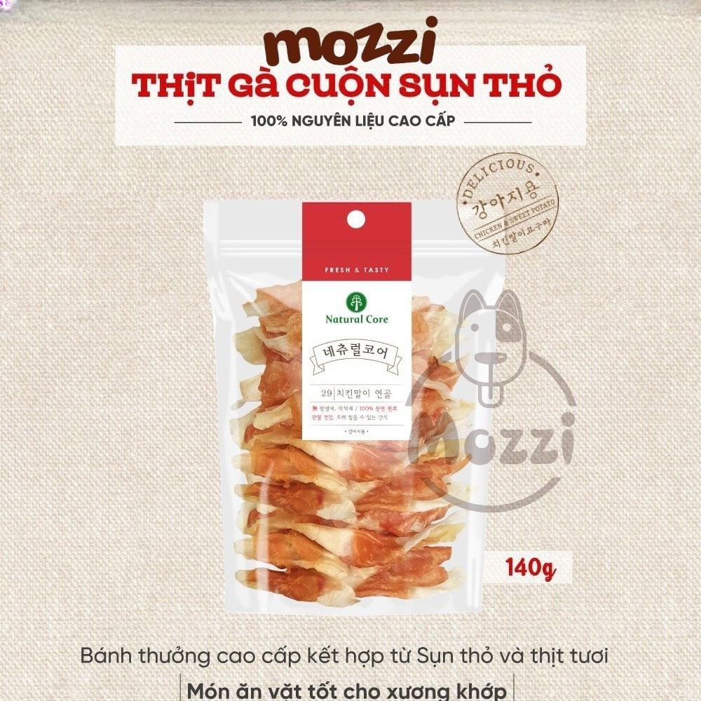 Snack cho chó Natural Core Thịt cuộn sụn tai thỏ