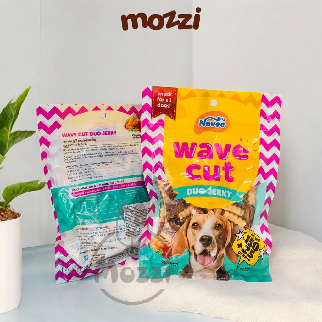 Snack cho chó viên mềm Duo Jerky Novee Wave Cut Gói 175gr Thái Lan