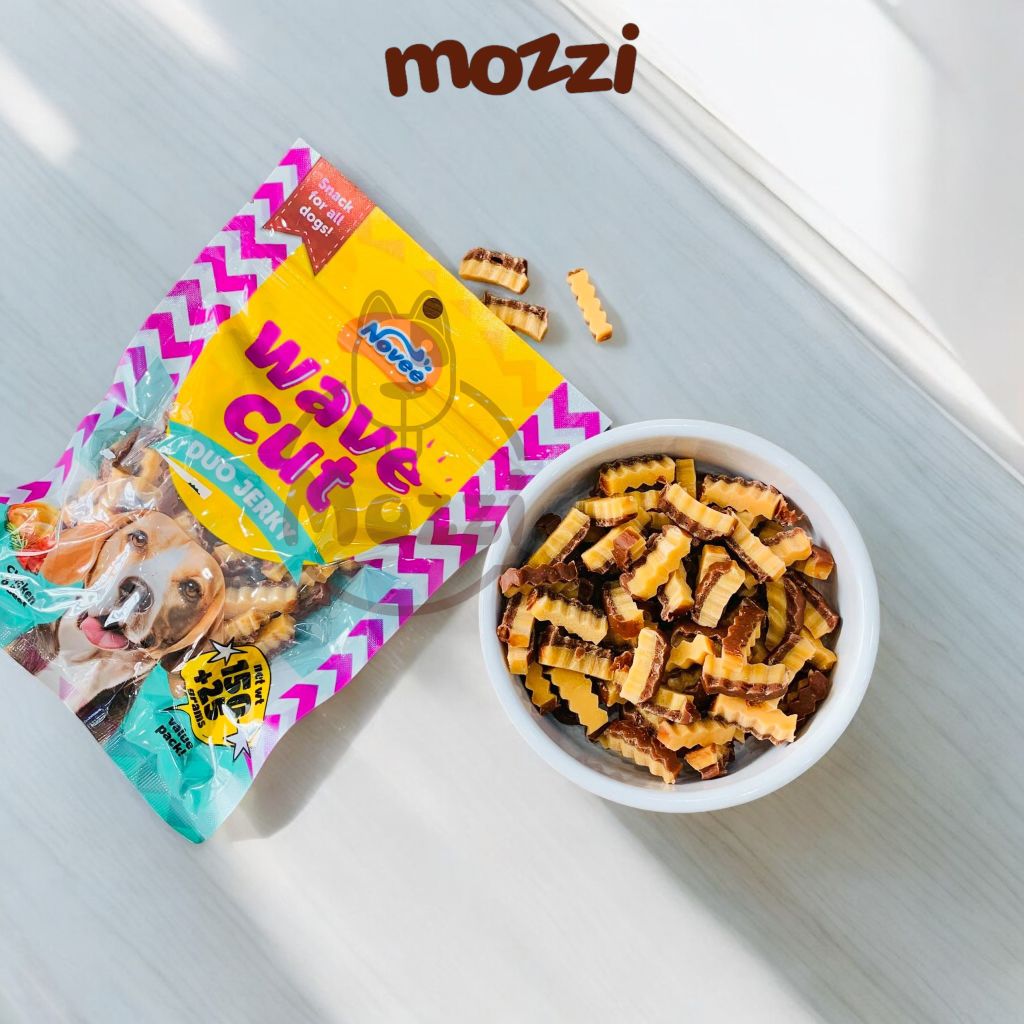 Snack cho chó viên mềm Duo Jerky Novee Wave Cut Gói 175gr Thái Lan