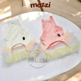  Đầm hai dây chân lưới ren bồng cho chó mèo 